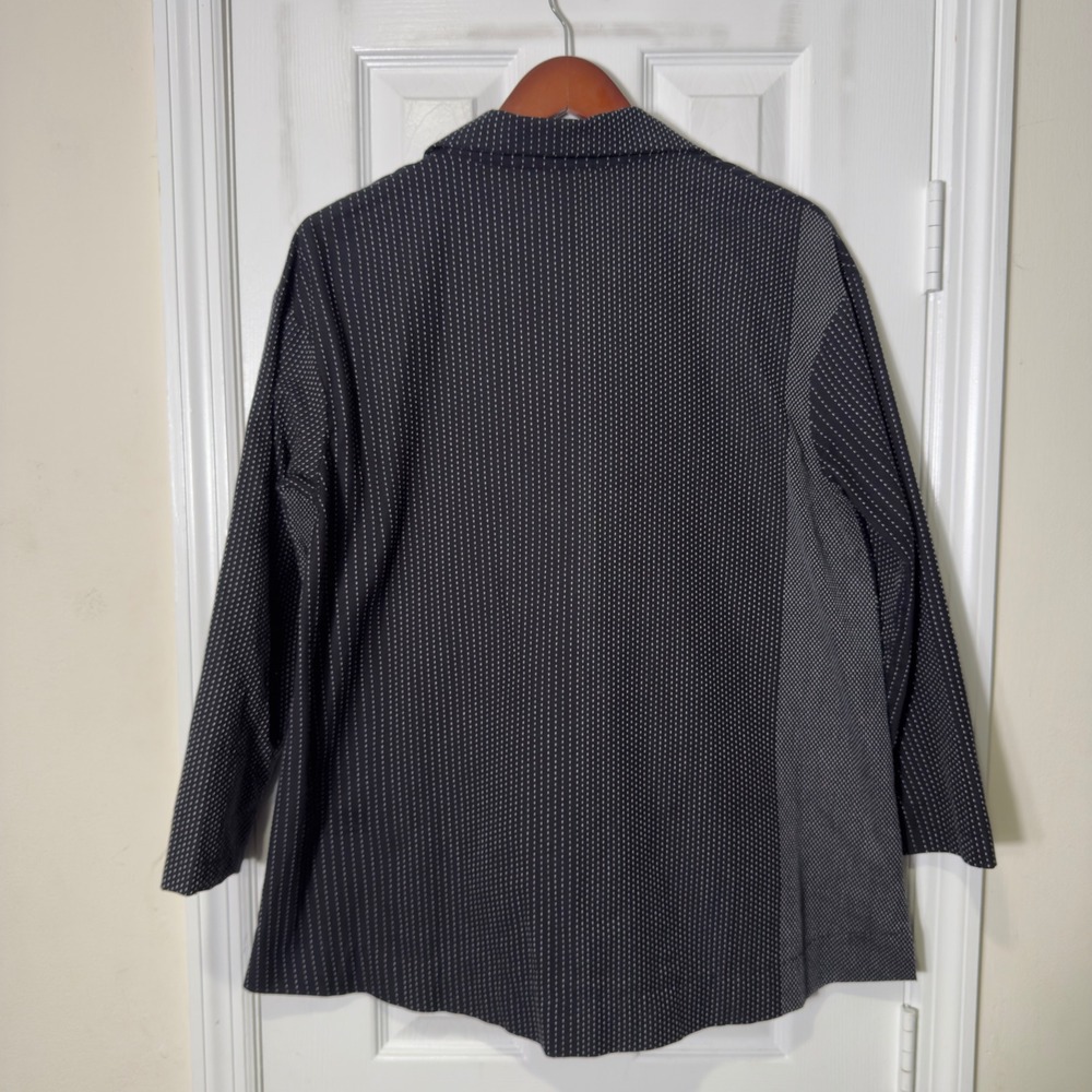 Vitamin Black Pinstripe Button Front Jacket Shirt USA Made Size S - Picture 5 of 5